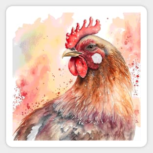 Water colour hen Sticker